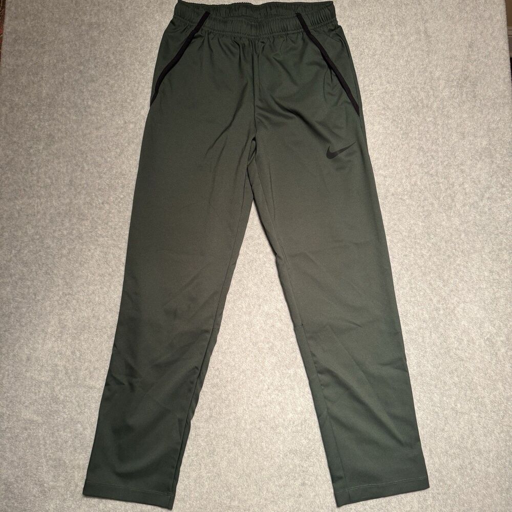 Nike Dri-Fit Track Pants Men Small Green Pull On Drawstring Athletic Lightweight